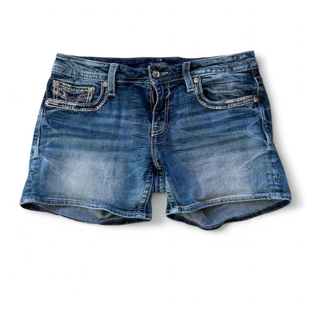 Vigoss Women's Distressed Blue Denim Shorts